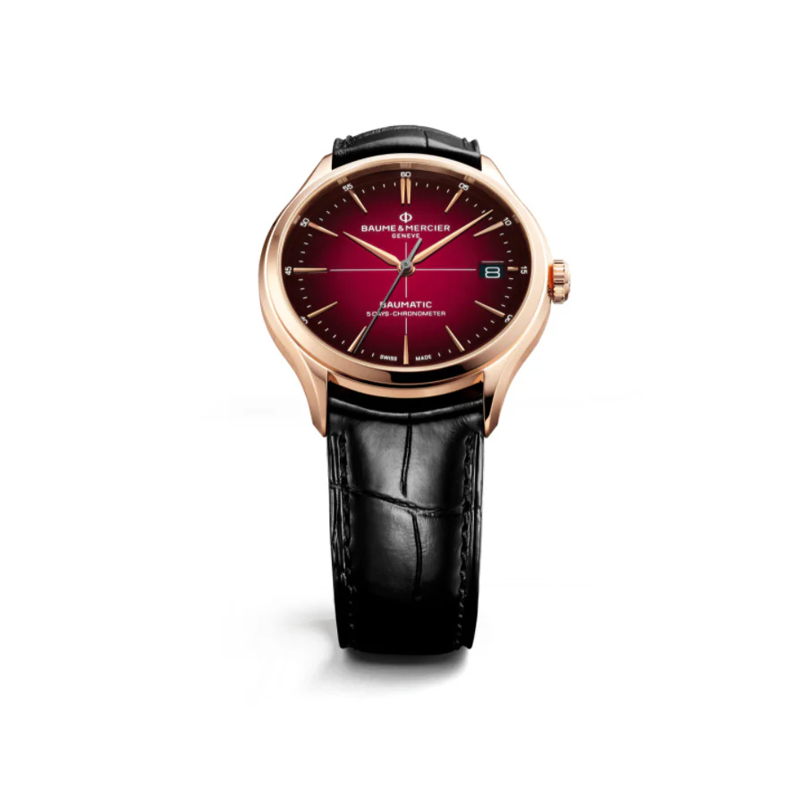 Baume&Mercier Men's M0A10591 Clifton Red Dial COSC Watch - Image 2