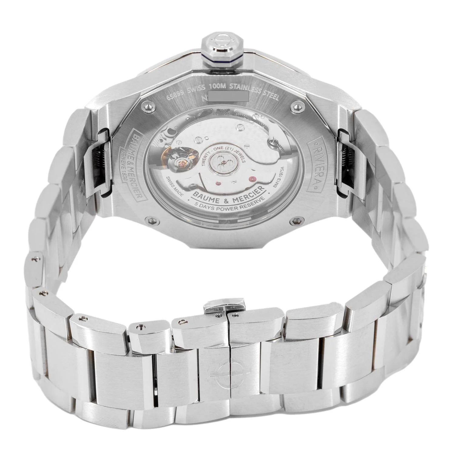 Baume & Mercier Men's M0A10616 Riviera Blue Dial Watch - Image 4
