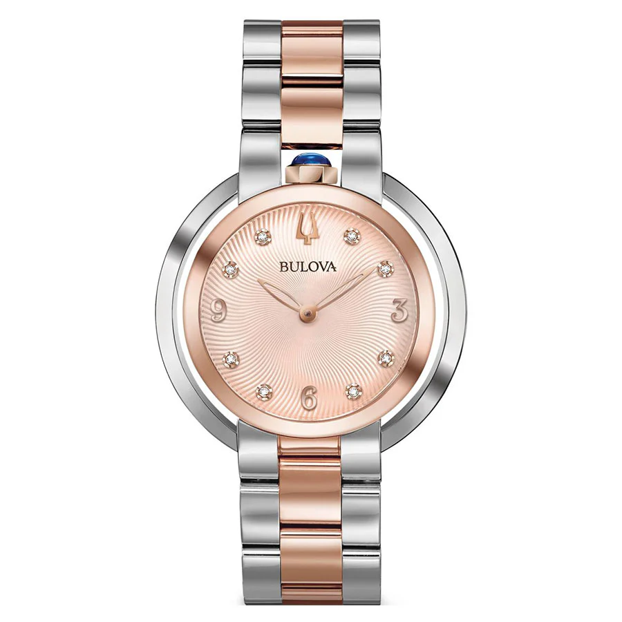 Bulova Ladies 98P174 Rubaiyat Diamond Rose Gold Dial Watch - Image 2