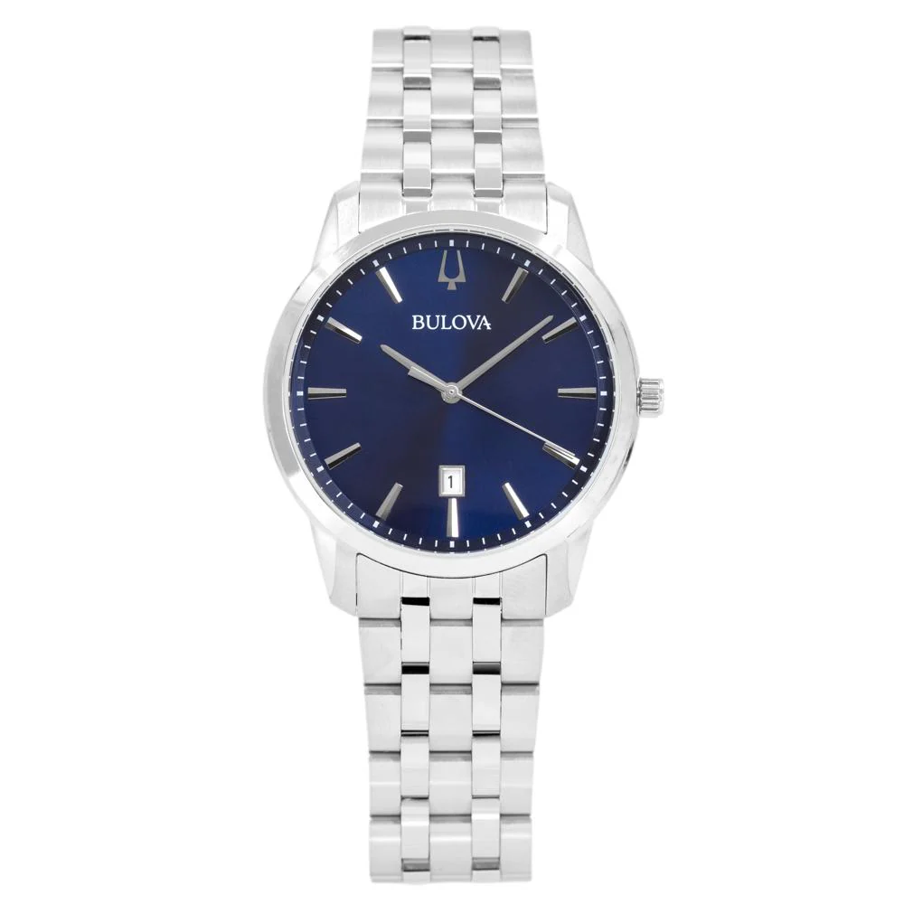 Bulova Men's 96B338 Sutton Silver-Tone Blue Dial Watch - Image 2