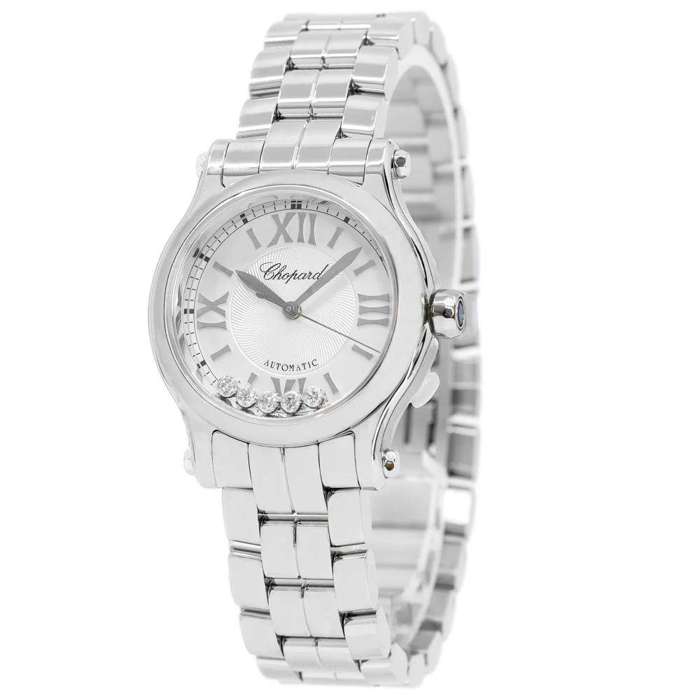 Chopard Ladies 278573-3012 Happy Sport Silver Dial Watch