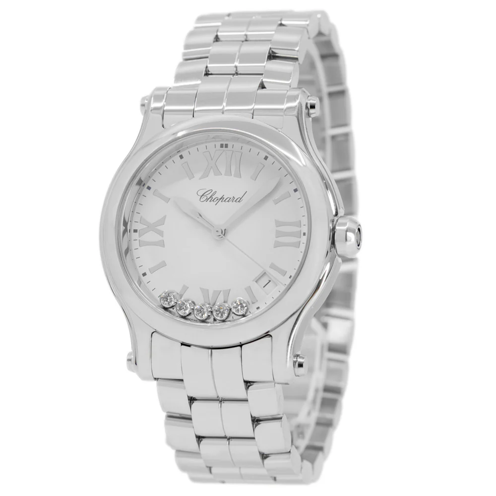 Chopard Ladies 278582-3002 Happy Sport White Dial Watch