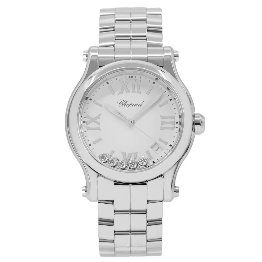 Chopard Ladies 278582-3002 Happy Sport White Dial Watch - Image 3