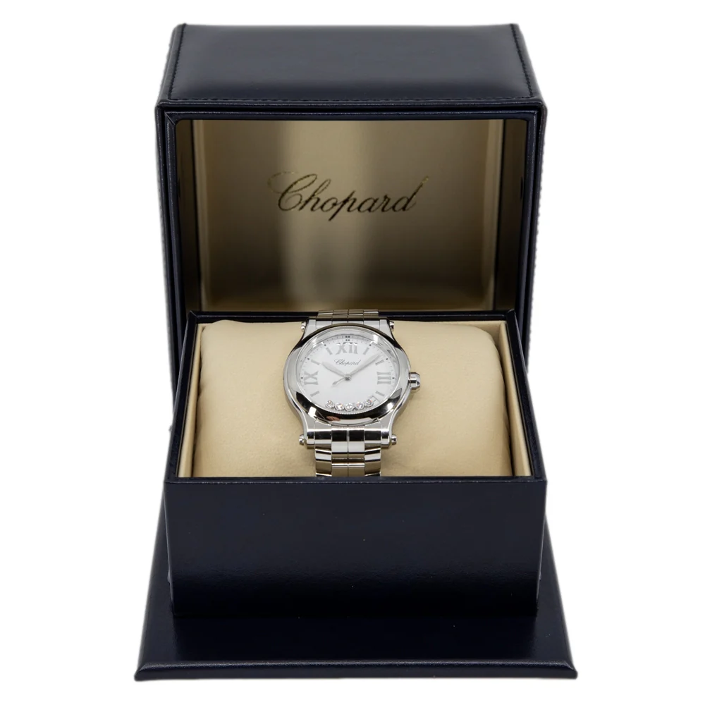 Chopard Ladies 278582-3002 Happy Sport White Dial Watch - Image 8