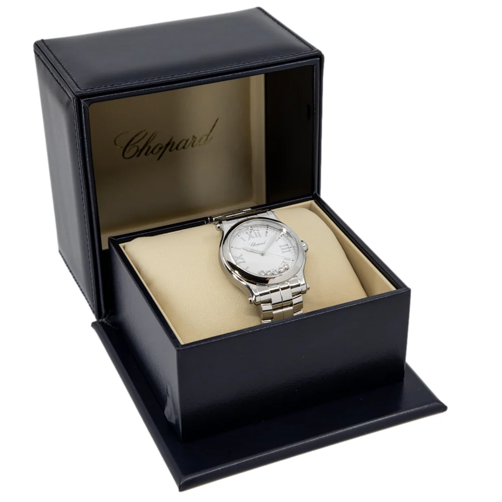 Chopard Ladies 278582-3002 Happy Sport White Dial Watch - Image 9