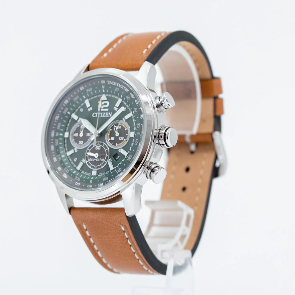 Citizen Men's CA4470-15X Aviator Chrono Green Dial Watch - Image 11