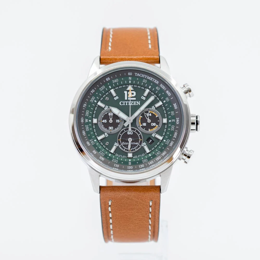 Citizen Men's CA4470-15X Aviator Chrono Green Dial Watch - Image 8