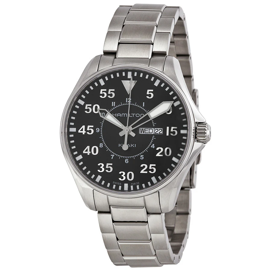 Hamilton Men's H64611135 Khaki Pilot Black DIal Watch
