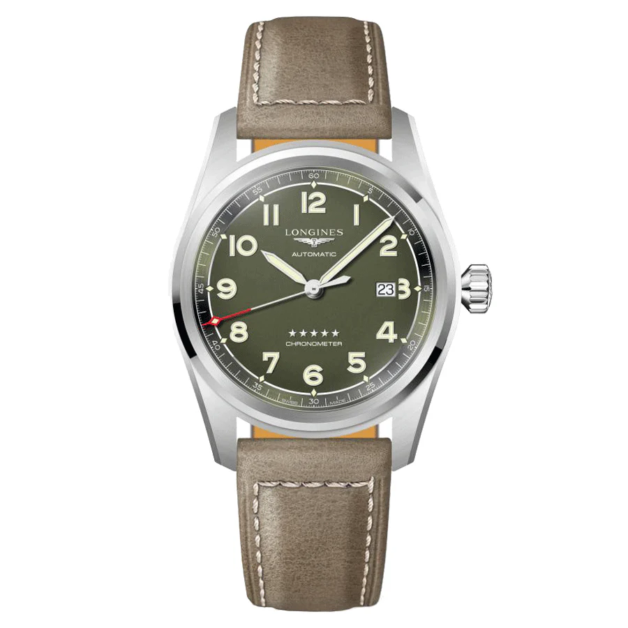 Longines Men's L3.811.4.03.2 Spirit Green Dial COSC Watch