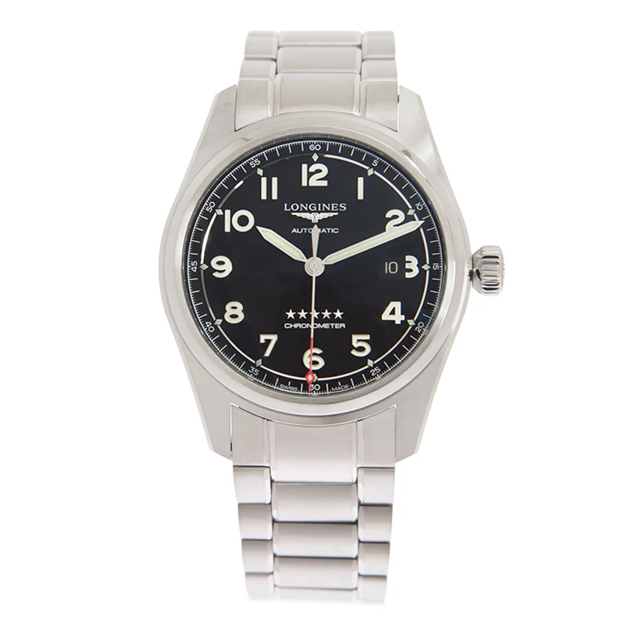 Longines Men's L3.811.4.53.6 Spirit Black Dial COSC Watch