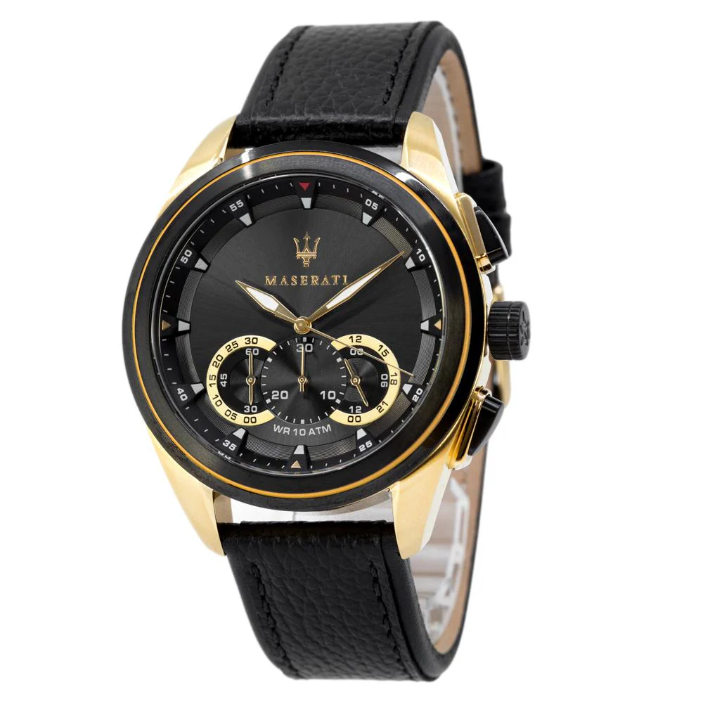 Maserati Men's R8871612033 Traguardo Black Dial PVD Watch