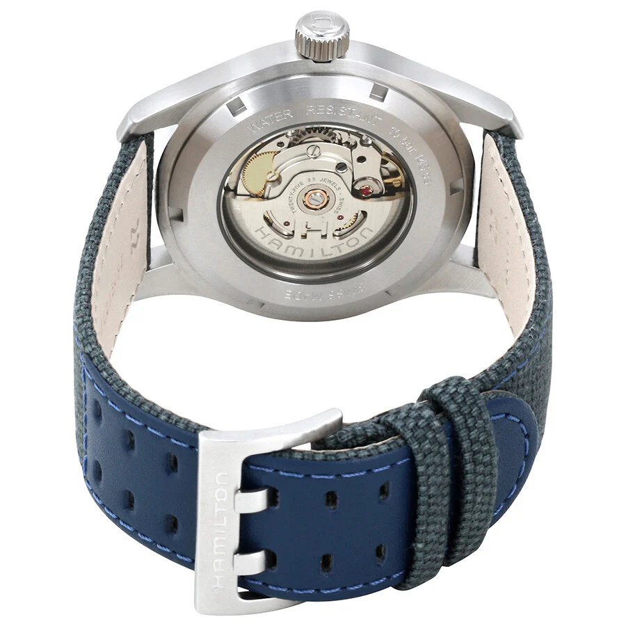 Men's H70605943 Khaki Field Auto Date Display Watch - Image 4