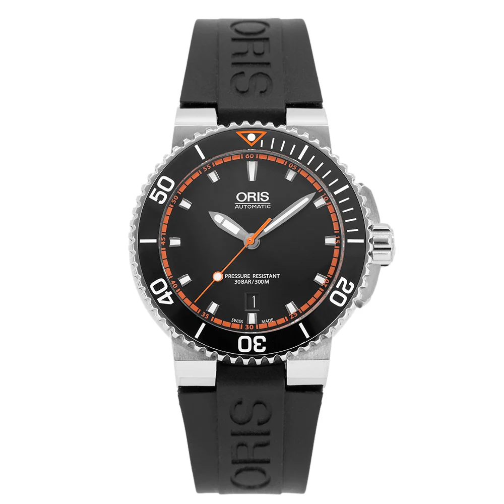 Oris 01 733 7653 4128-07 4 26 34EB Aquis Date Black Diall - Image 3