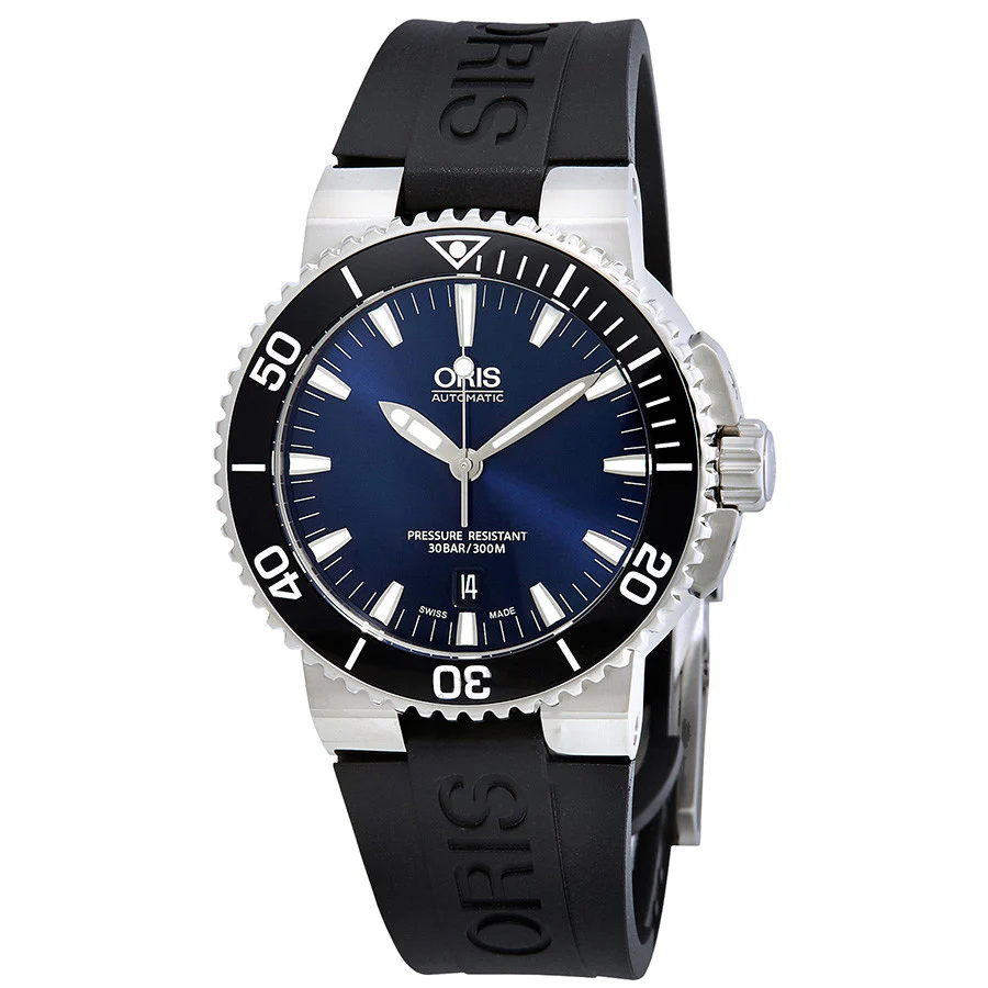 Oris 01 733 7653 4135-07 4 2634EB Aquis Dark Blue Dial Watch