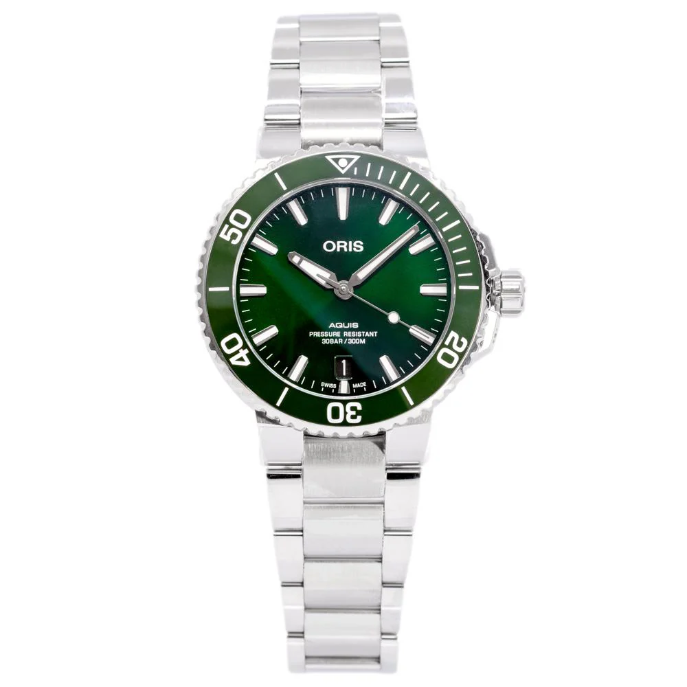 Oris 01 733 7732 4157-07 8 21 05PEB Aquis  Green Dial Watch - Image 2
