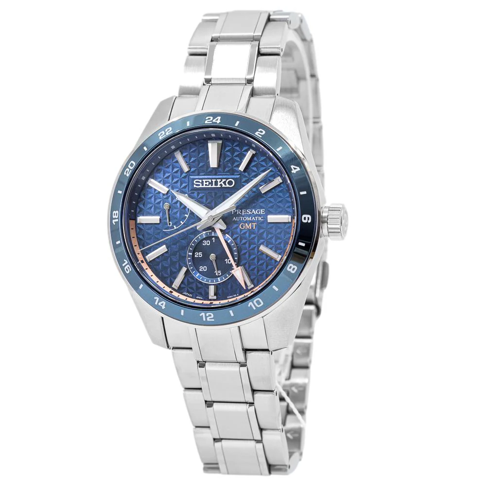 Seiko Men's SPB217J1 Presage GMT Blue Dial Automatic