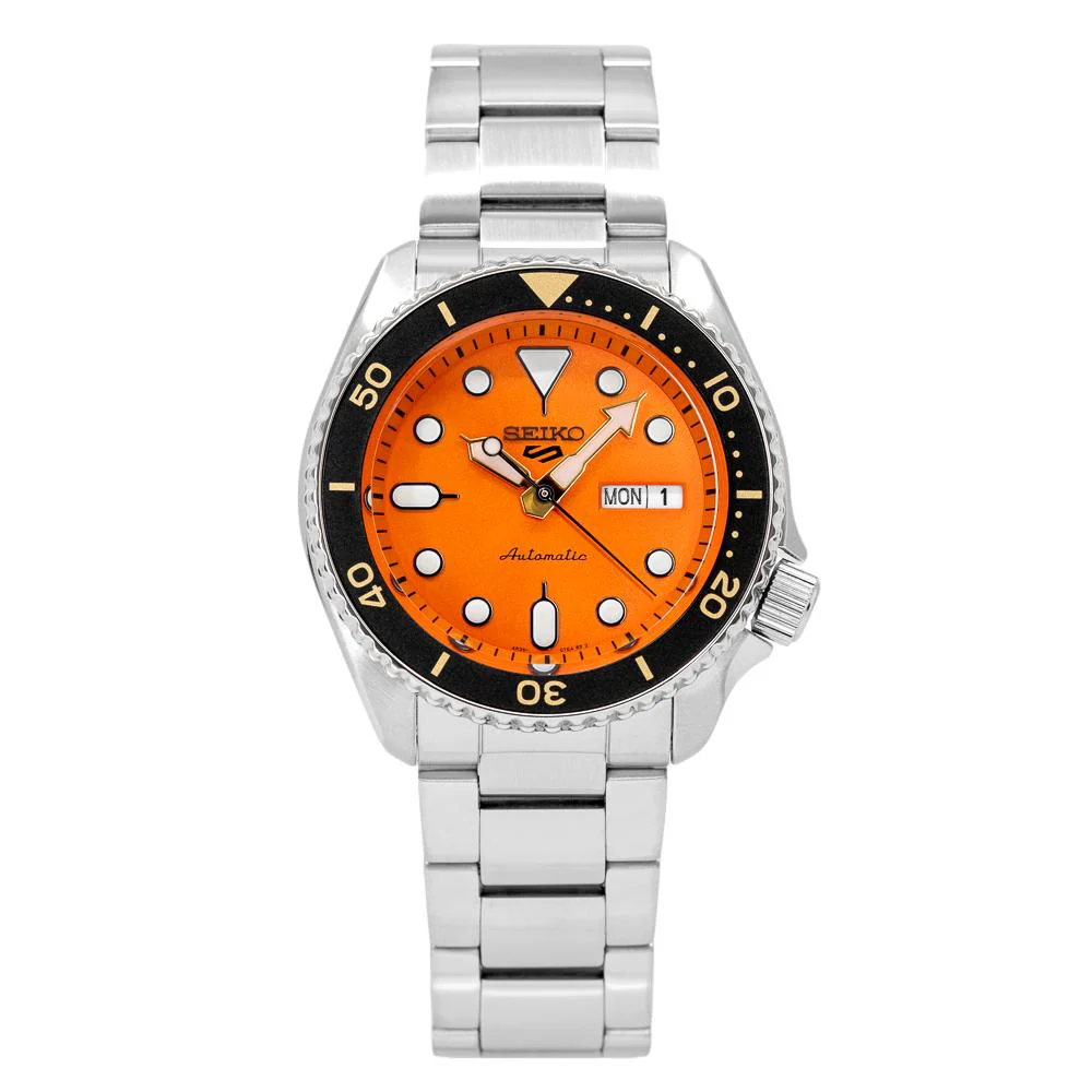 Seiko Men's SRPD59K1 5 Sports Orange Dial Watch - Image 2