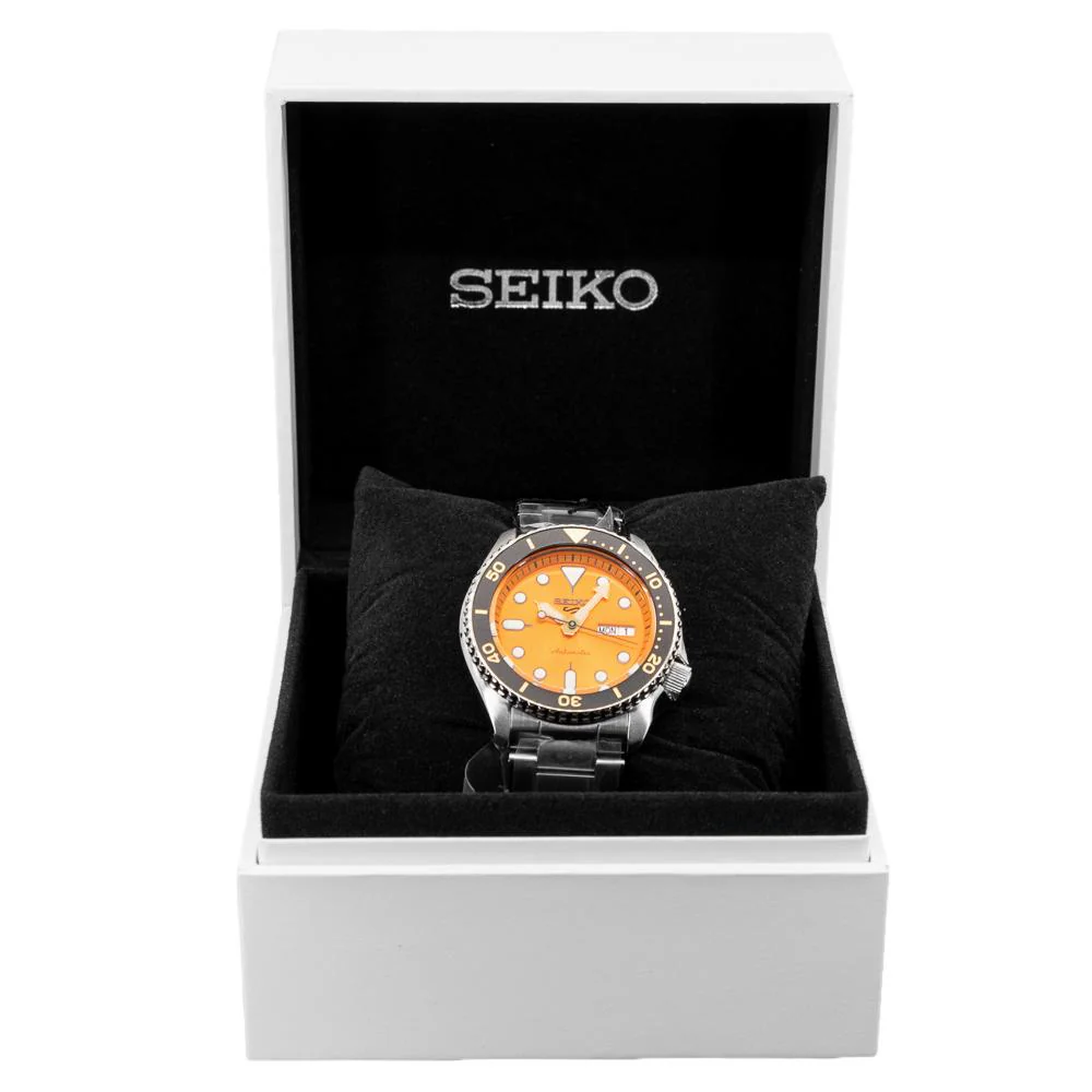 Seiko Men's SRPD59K1 5 Sports Orange Dial Watch - Image 7