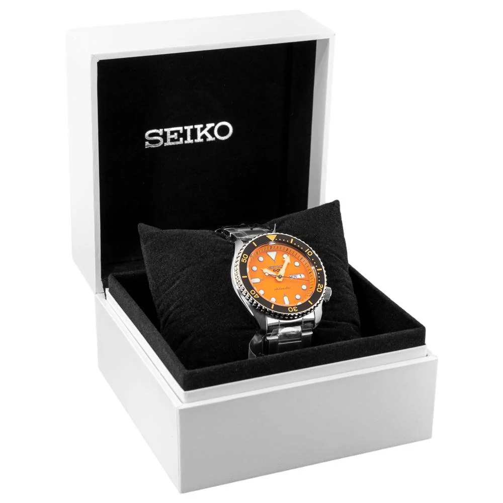 Seiko Men's SRPD59K1 5 Sports Orange Dial Watch - Image 8