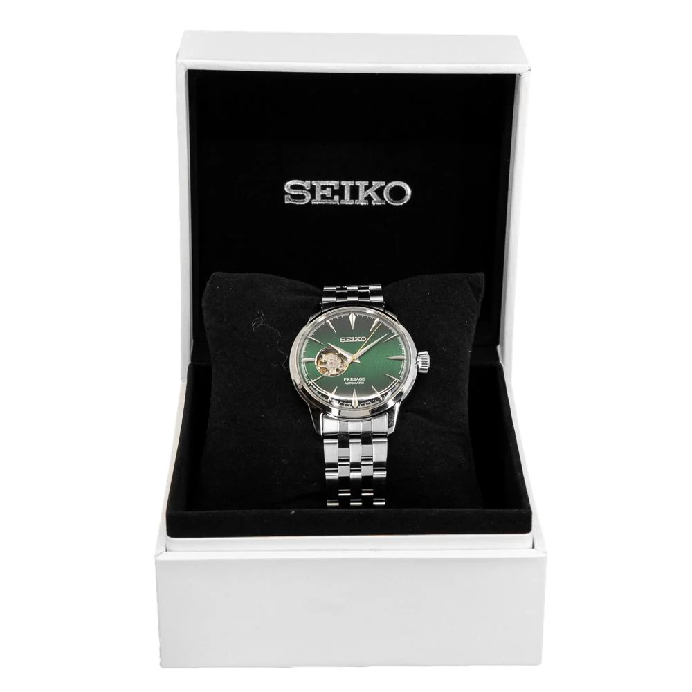 Seiko Men's SSA441J1 Presage Open Heart Green Dial Auto - Image 7
