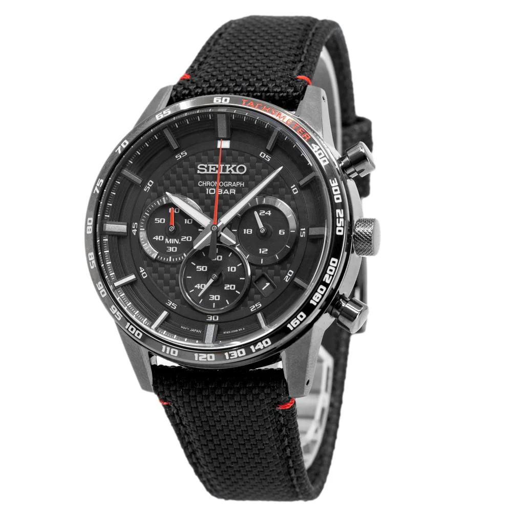 Seiko Men's SSB359P1 Discover More Chrono Black Dial Watch - Image 2