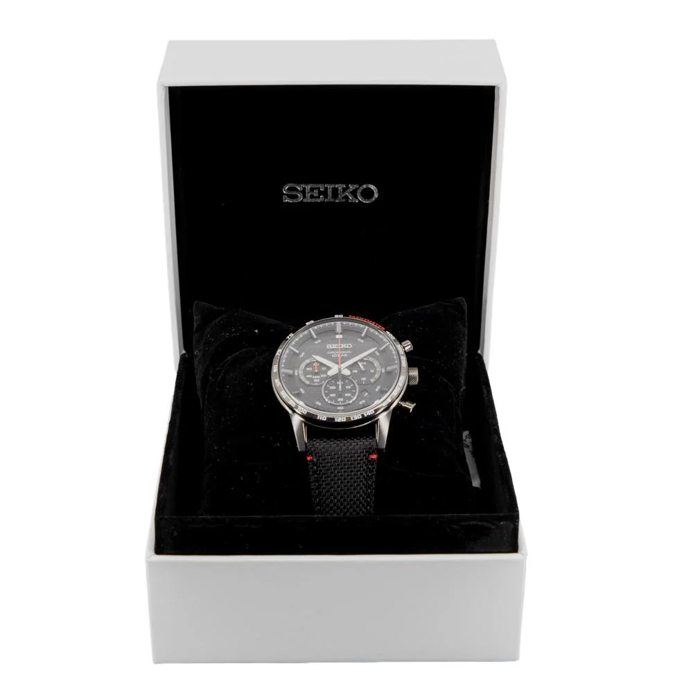 Seiko Men's SSB359P1 Discover More Chrono Black Dial Watch - Image 8