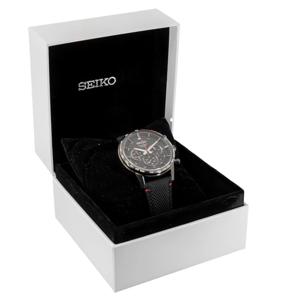 Seiko Men's SSB359P1 Discover More Chrono Black Dial Watch - Image 9