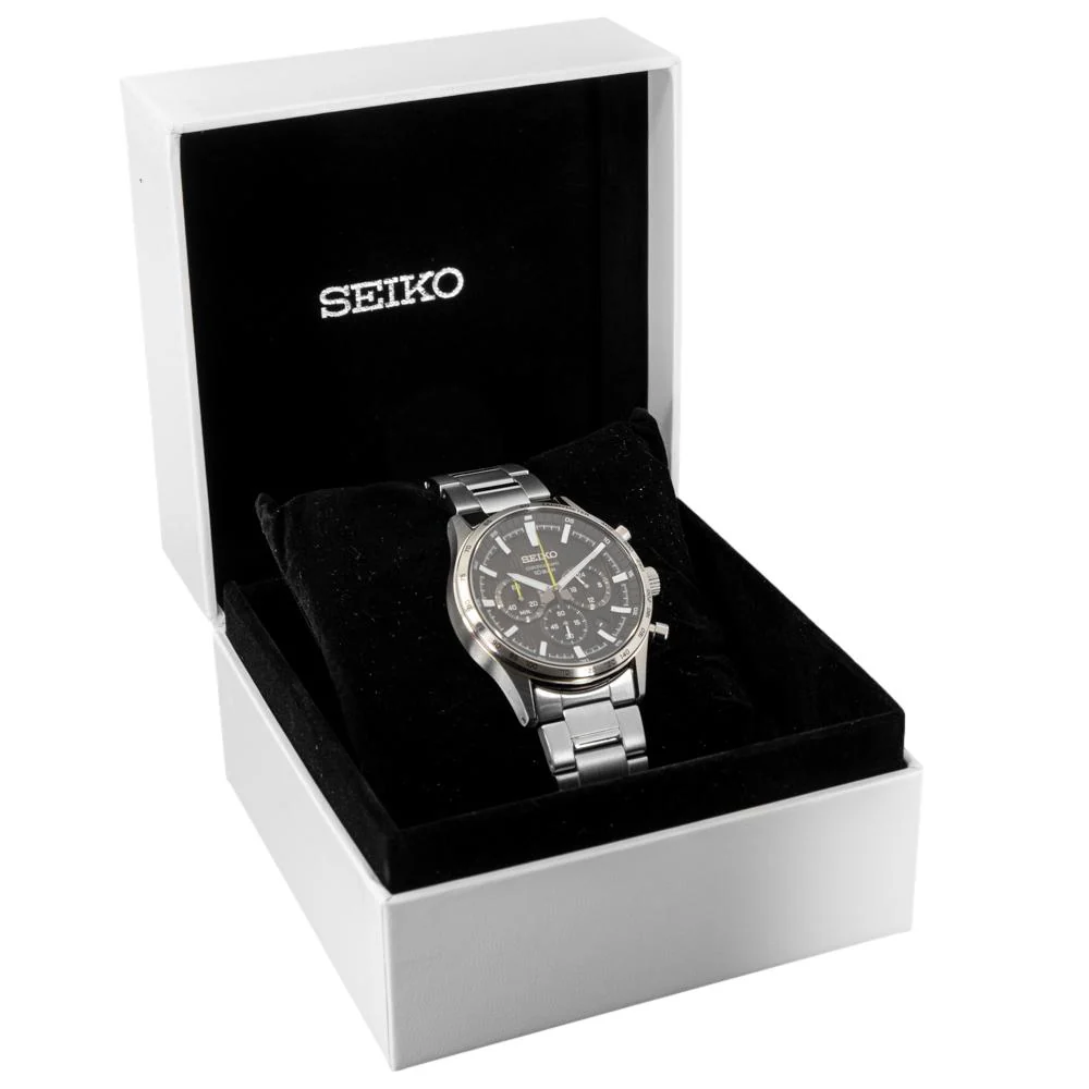 Seiko Men's SSB413P1 Sport Chronograph Black Dial Watch - Image 8