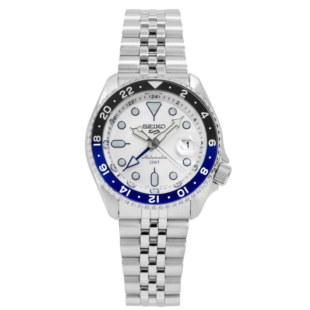 Seiko Men's SSK033K1 5 Sports White Dial Automatic GMT - Image 2