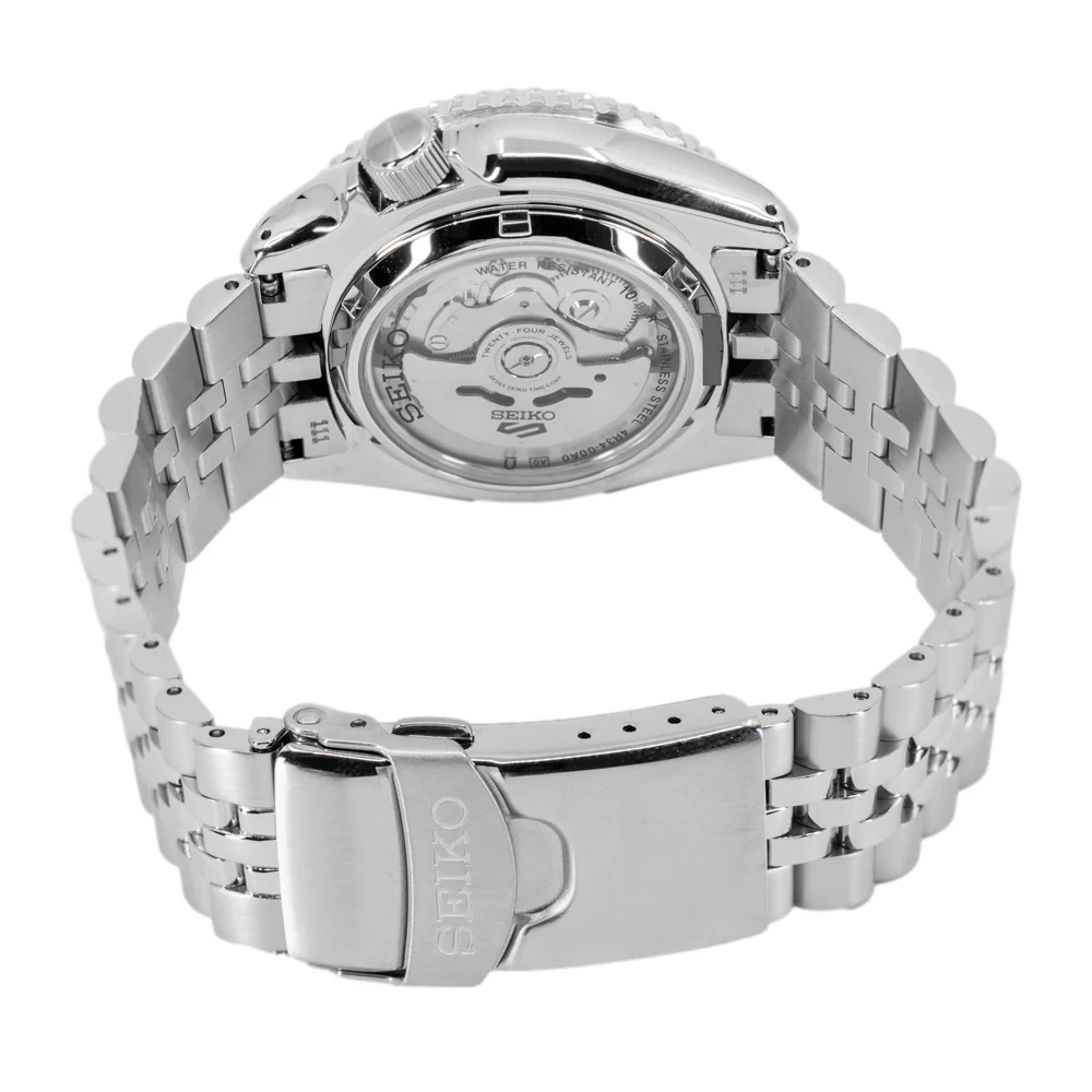 Seiko Men's SSK033K1 5 Sports White Dial Automatic GMT - Image 5