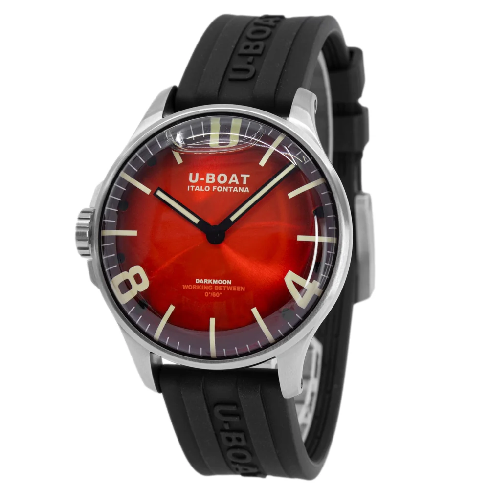 U-Boat Men's 8701/B Darkmoon 44 SS Red SS Soleil Quartz
