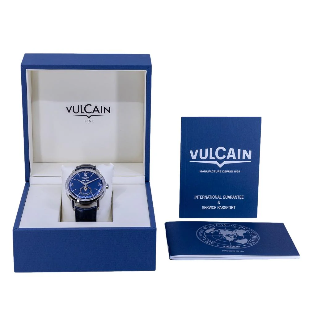 Vulcain Men's 580158A35.BAL110 Moonphase Blue Watch - Image 10