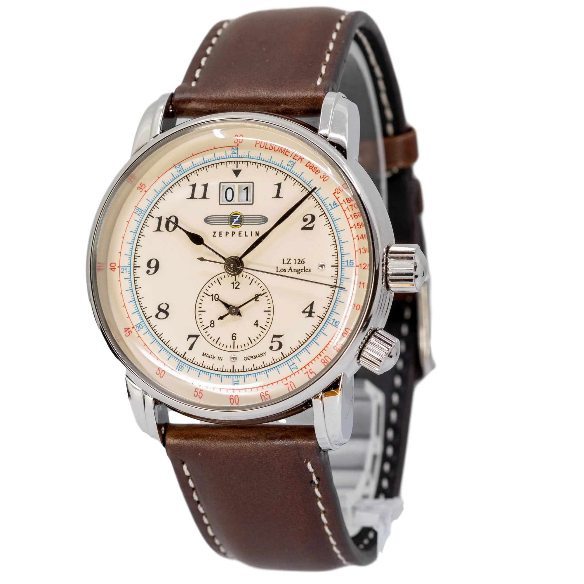 Zeppelin Men's 8644-5 Los Angeles White Dial Watch